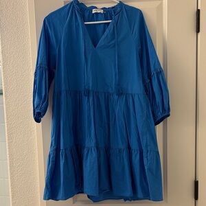 Vestique Vibrant Blue Ruffled Dress